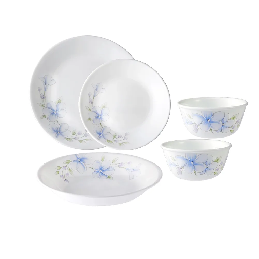 【CorelleBrands 康寧餐具】春晨藍花5件式餐具組
