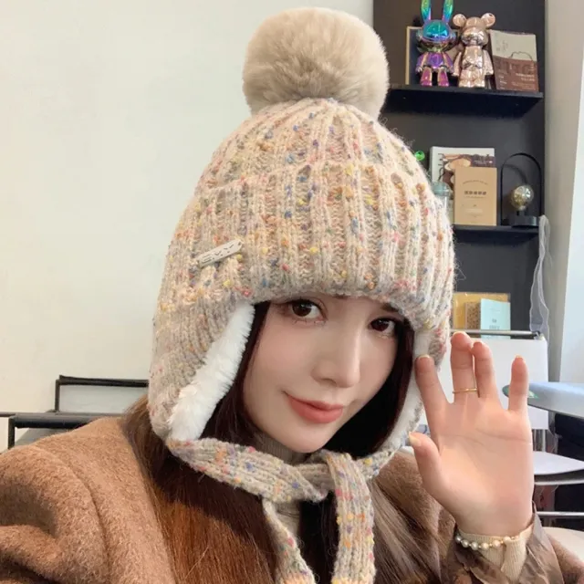 【巴黎精品】現貨限搶 護耳帽保暖帽毛帽(毛球秋冬針織羊毛帽保暖防風女帽子5色a1dk49 C)