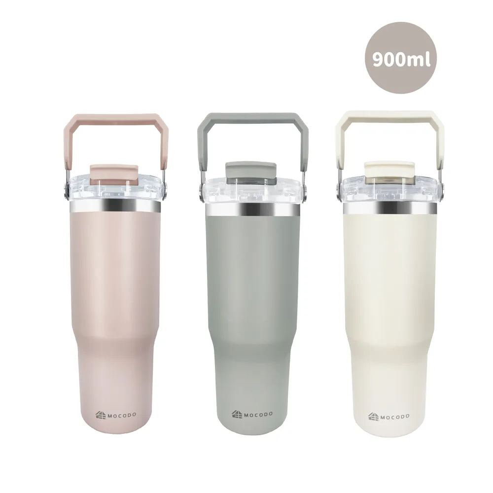 【MOCODO 伴佳家】陶瓷雙飲提提杯900ml(保溫 陶瓷杯 保溫杯)