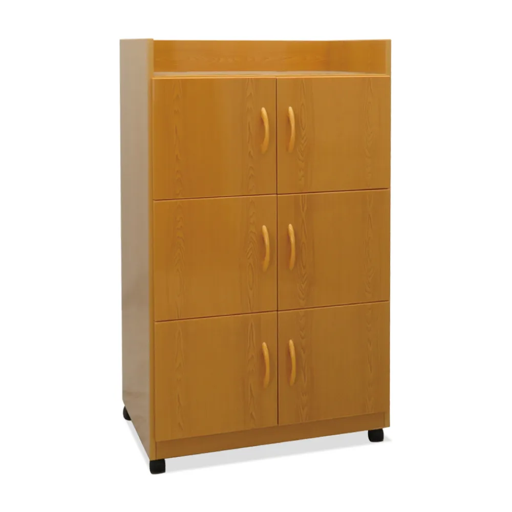 【ASSARI】2尺水洗緩衝六門塑鋼碗盤櫃/廚房櫃-附輪(寬64深40高119cm)