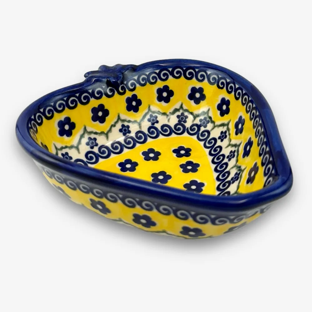 【波蘭陶】SOLO歐洲家居 正版原裝 波蘭原廠手繪 Vena 15CM 草莓造型碗 飯碗 點心碗 水果碗 日系小藍花系列