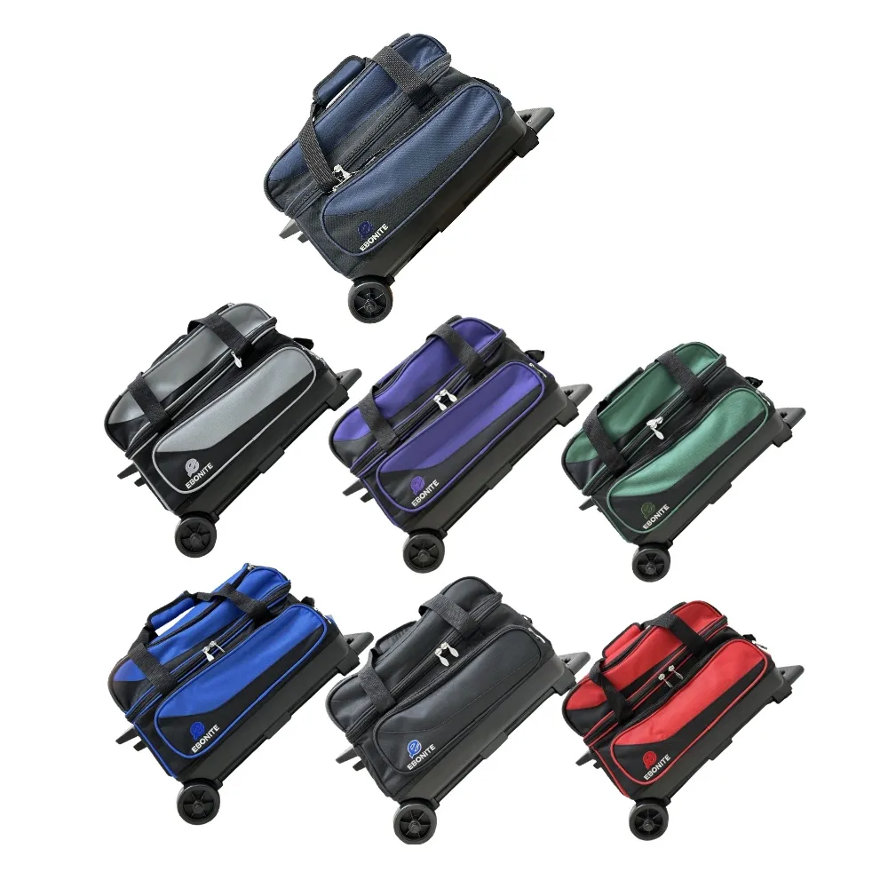 【DJ80 嚴選】美國Ebonite Transport II SERIES TWO BALL拉桿式高級保齡雙球袋(7色任選 代理商公司貨)