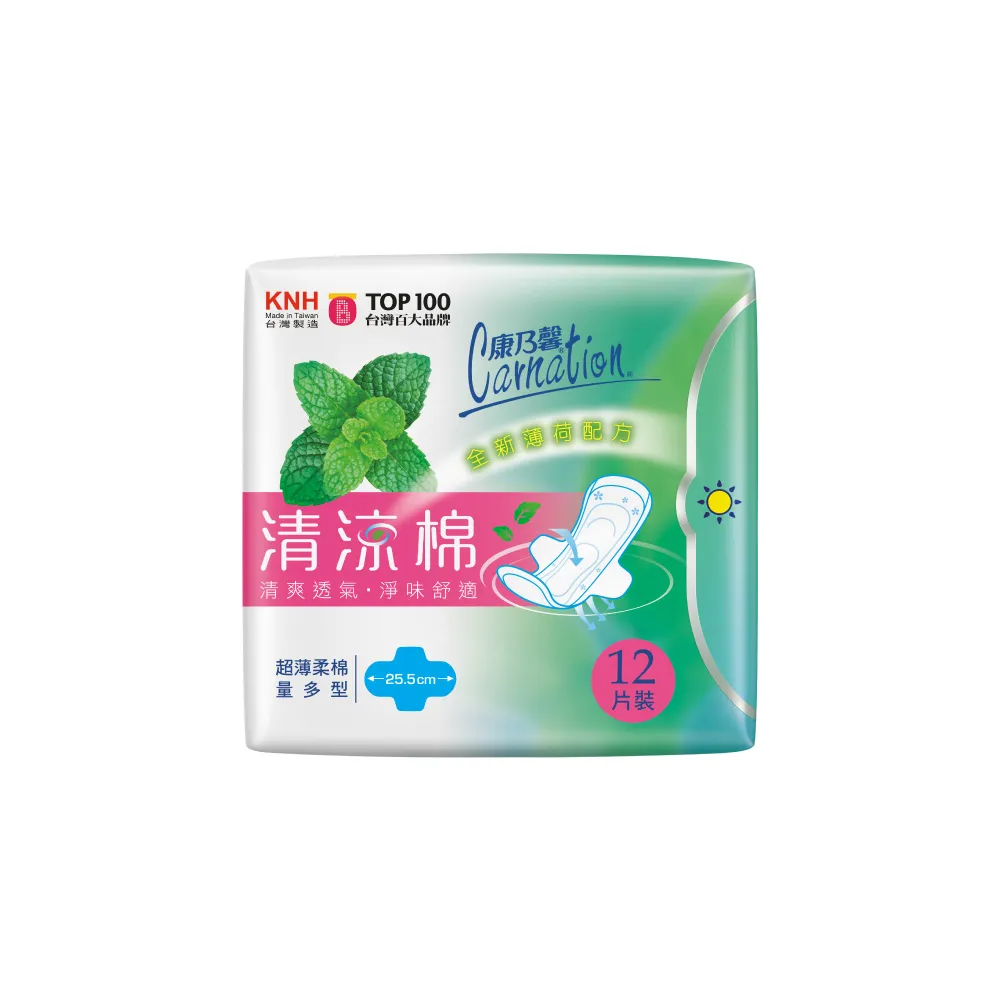 【康乃馨】清涼棉衛生棉量多型12片(12片/包；6包/組)