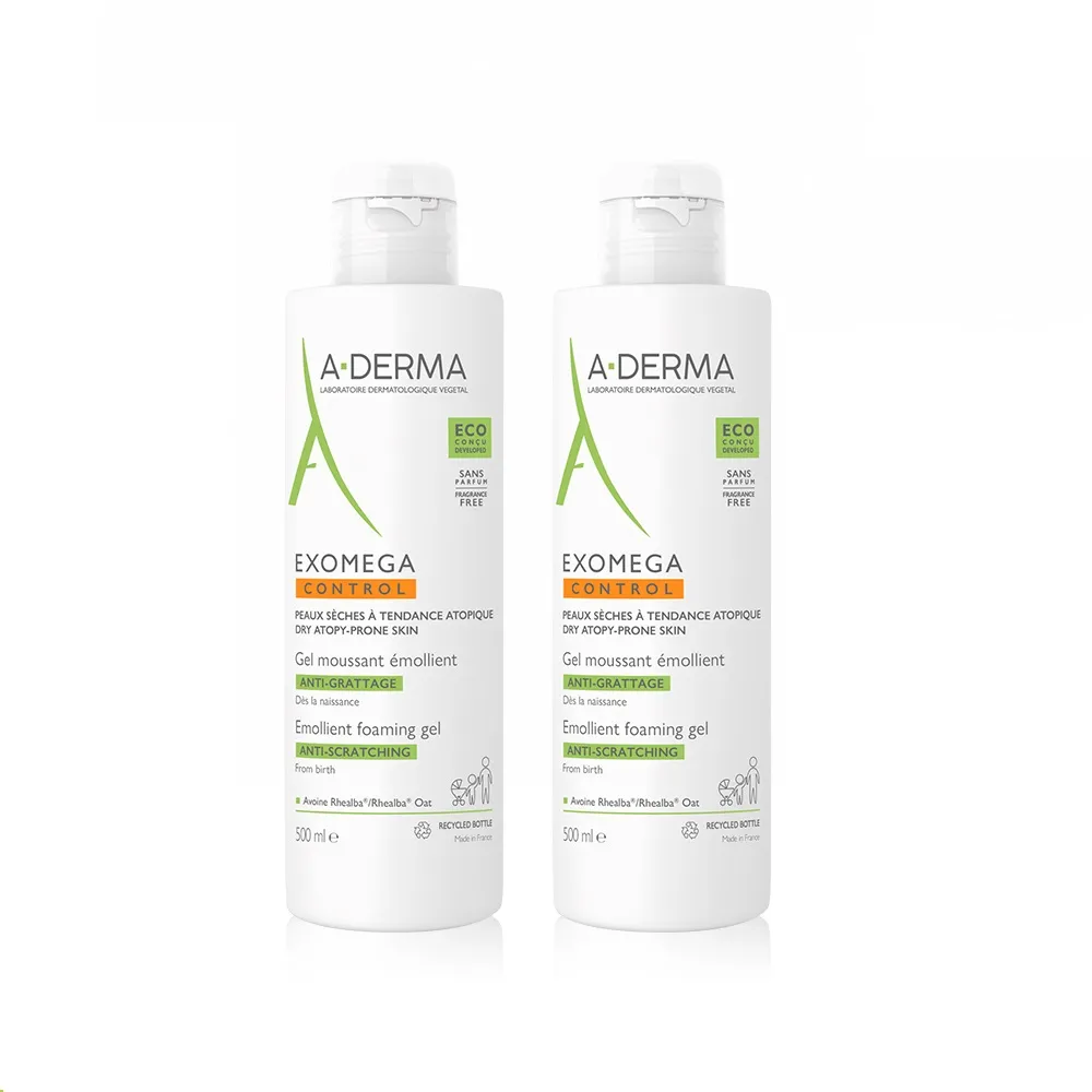 【A-DERMA 艾芙美】官方直營 益護佳沐浴凝膠500ml_2入組(無香料/舒緩乾癢/嬰幼沐浴)