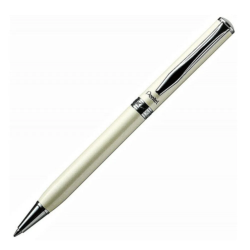 【PENTEL】Pentel飛龍B811W高級不鏽鋼原子筆 象牙白