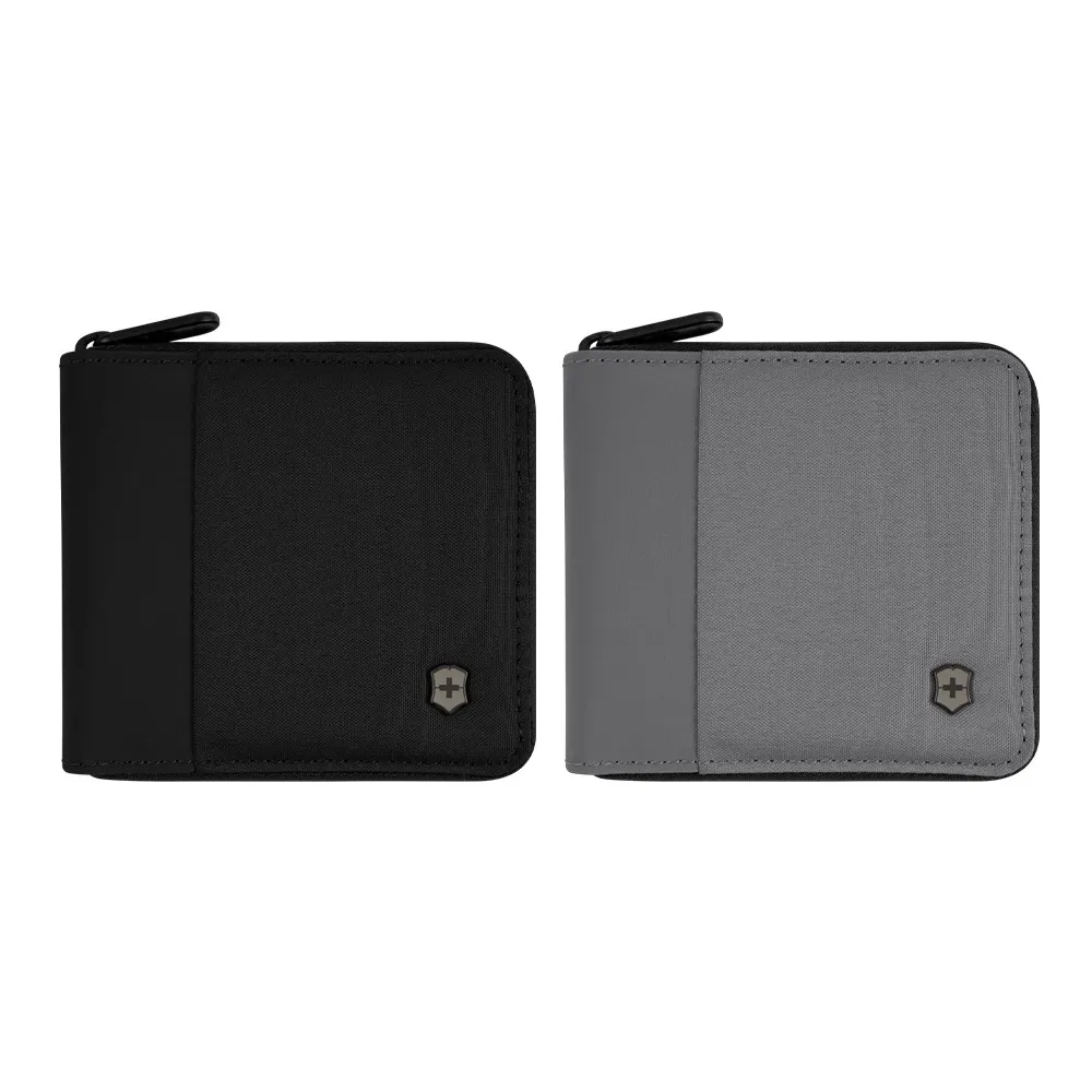 【VICTORINOX 瑞士維氏】Travel Essentials ㄇ字拉鍊短夾(653367/653368)