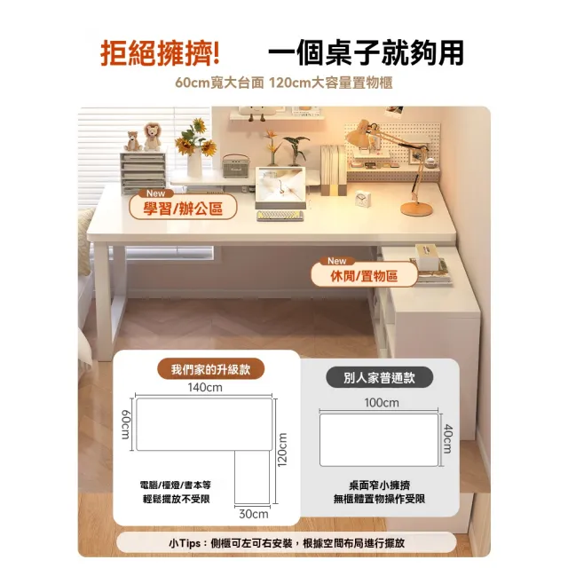 【歐德沐】奶油風家用轉角桌 加厚15MM板材 強力承重(書桌架 工作桌 化妝台 工作台 電腦桌 預購15天)