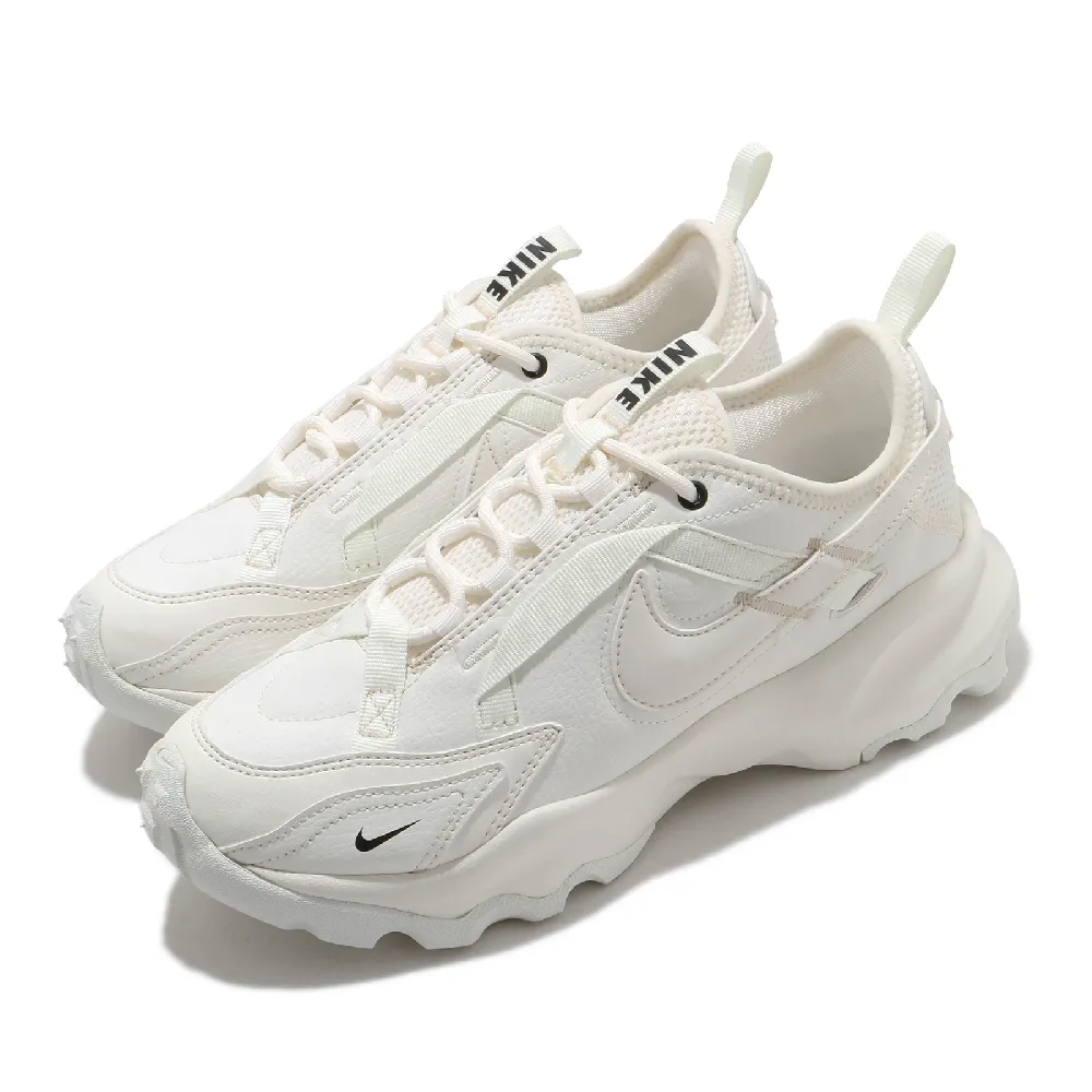【NIKE 耐吉】休閒鞋 TC 7900 女鞋 仙女鞋 厚底 增高 反光 米白 白(DD9682-100)