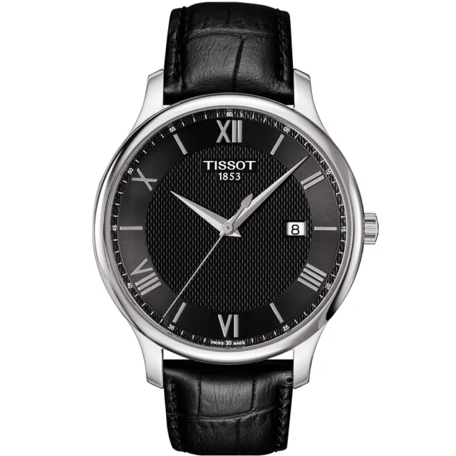 【TISSOT 天梭】官方受權 Tradition系列 懷舊古典時尚腕錶 男錶 手錶-T0636101605800 黑