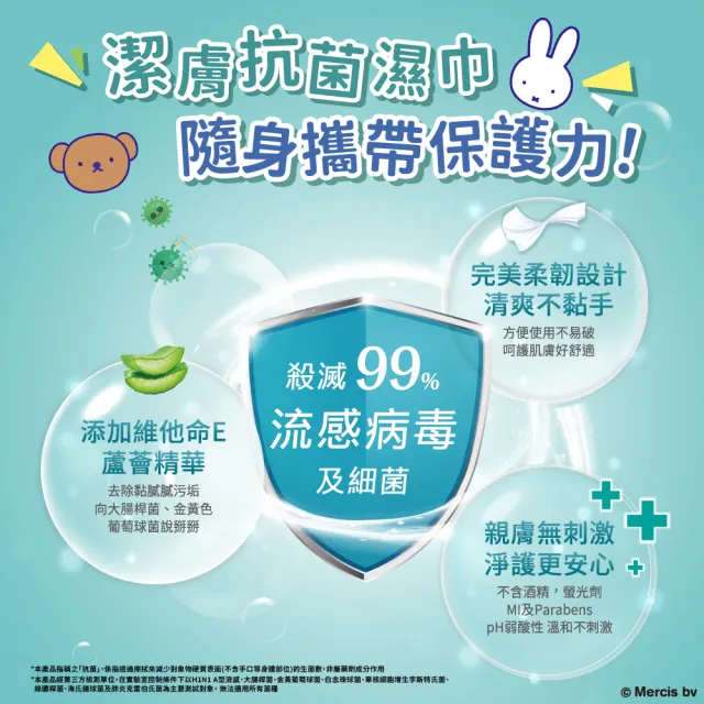 【TEMPO】Miffy 限定版抗菌倍護濕巾隨身袖珍包(8抽×20包/小箱購)