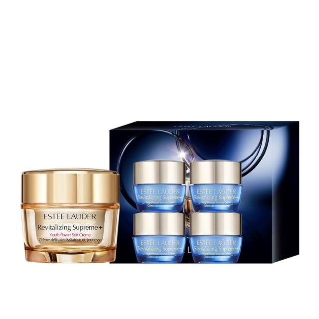 【Estee Lauder 雅詩蘭黛】年輕無敵日夜膠原體驗組(膠原霜30ml+膠原藍霜7mlX4/乳霜/乳液/禮盒)