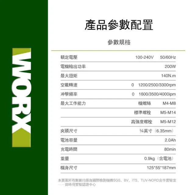 【WORX 威克士】12V 起子機 電動起子 衝擊起子 鋰電起子機 無刷鋰電衝擊起子 衝擊鑽 電鑽 雙電池 WU132