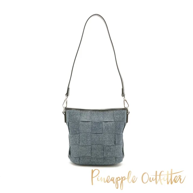 【Pineapple Outfitter】都會編織拼接休閒水桶包(黑色)