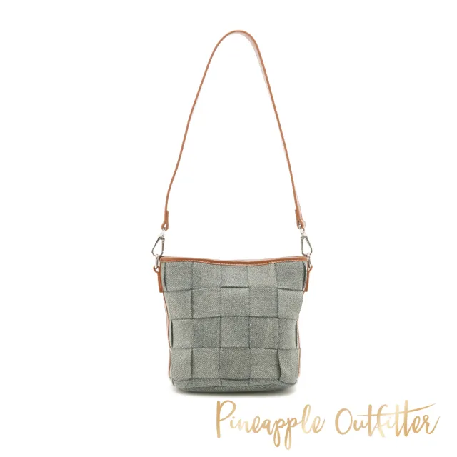 【Pineapple Outfitter】都會編織拼接休閒水桶包(棕色)