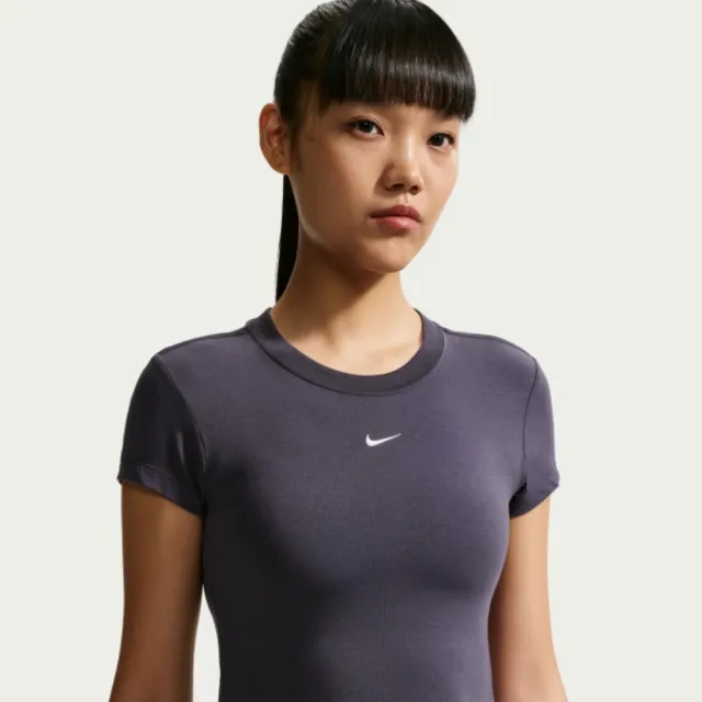【NIKE 耐吉】AS W NSW NK CHLL KNT MD CRP 女 短袖上衣 訓練 慢跑 黑(FV5509014)