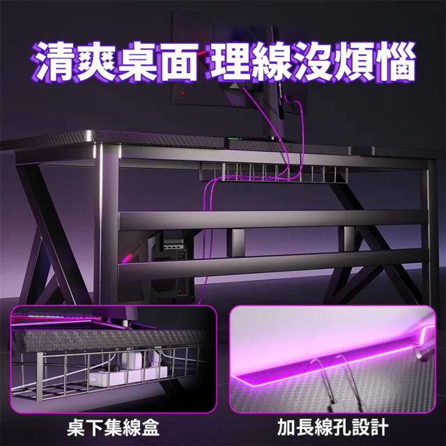 【靚白家居】超神電腦桌 140公分 升級款 S308(電競桌 書桌 工作桌 居家辦公桌 餐桌)
