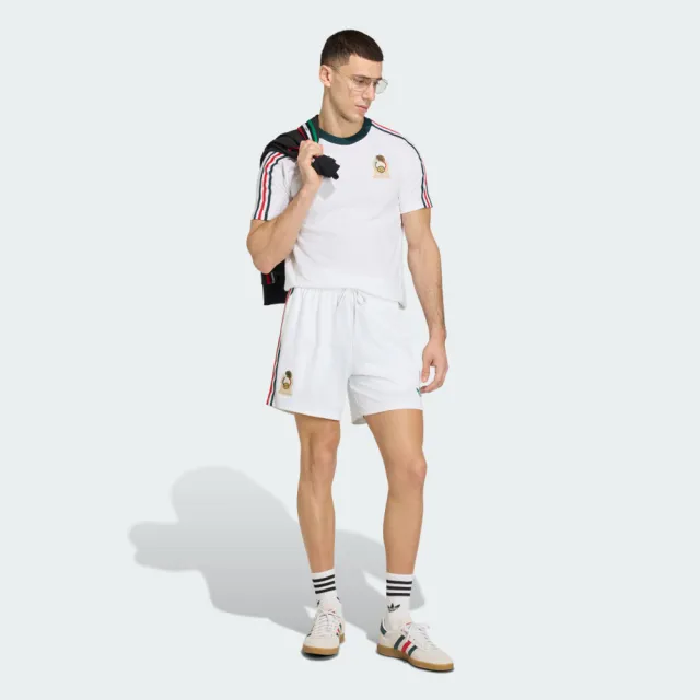 【adidas 愛迪達】Fmf Og Tee 男 運動上衣 休閒短袖 白 世界盃 墨西哥 短袖上衣(JZ6483)