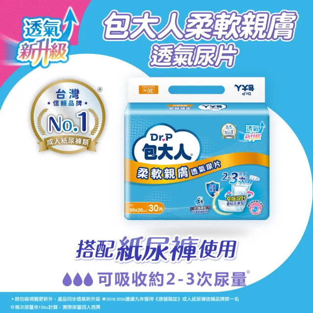 【包大人】柔軟親膚 替換式尿片50*20cm(30片x6包/箱購 搭配成人紙尿褲)