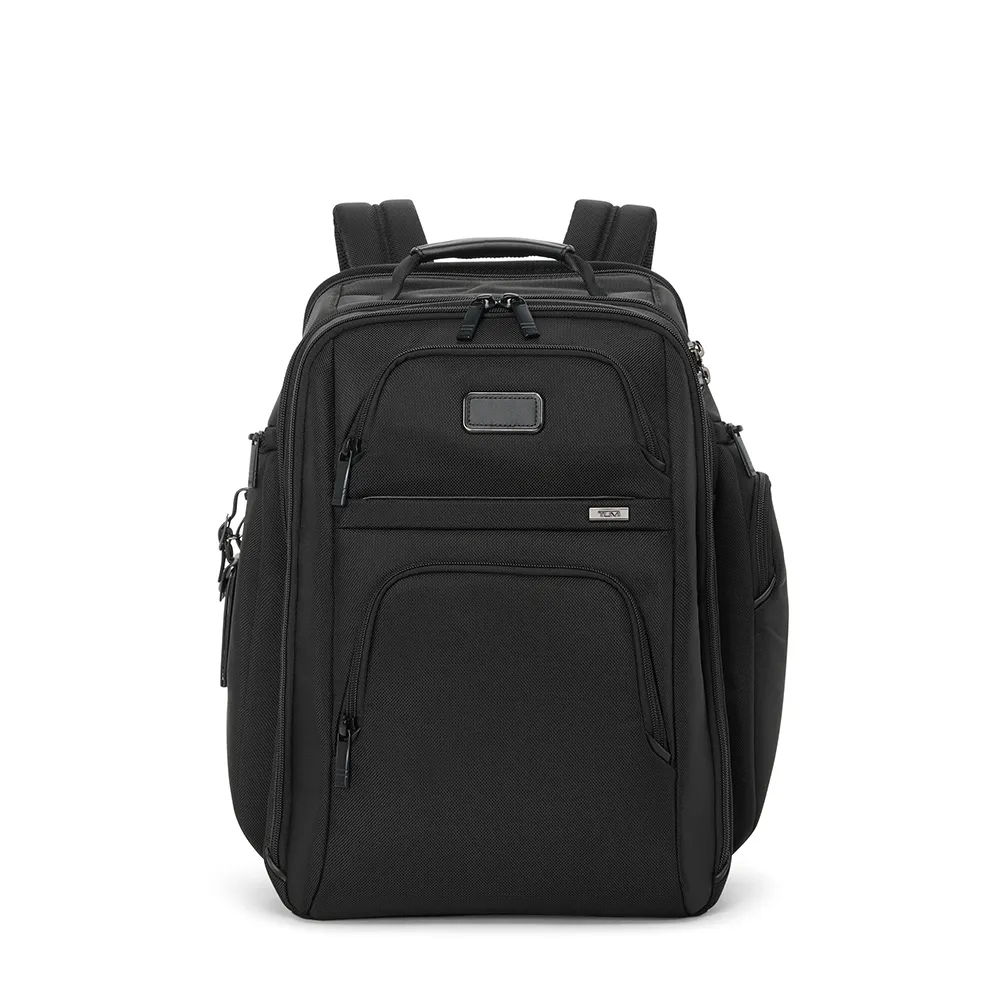 【TUMI】Alpha 15 吋筆電商務收納型彈道尼龍後背包 - 黑色(TUMI 官方旗艦店)