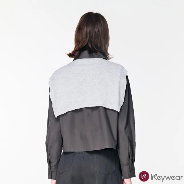 【KeyWear 奇威名品】百搭披肩設計長袖襯衫(共3色)