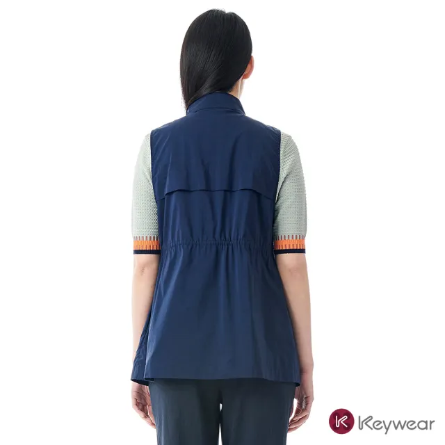【KeyWear 奇威名品】小立領無袖抽繩開襟上衣(共3色)