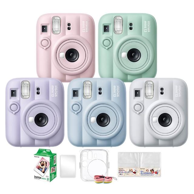 【FUJIFILM 富士軟片】instax mini 13 拍立得相機 原廠公司貨(送水晶殼20張底片組合)