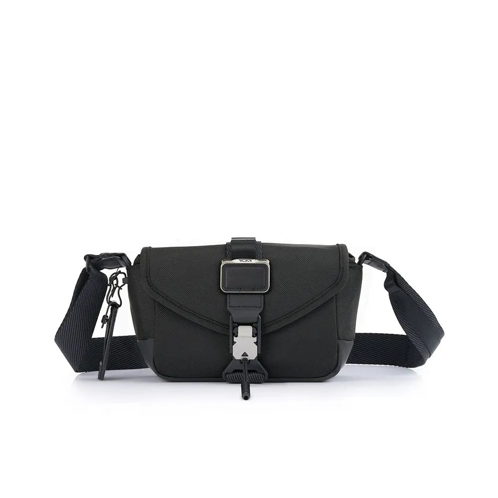 【TUMI】Alpha Bravo Compass 彈道尼龍掀蓋斜背包 - 黑色(TUMI 官方旗艦店)