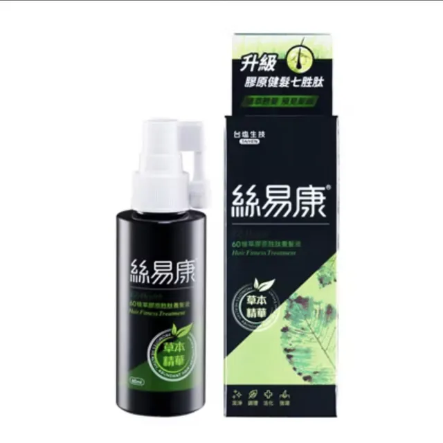 【台鹽生技】台鹽生技 絲易康植萃膠原胜肽養髮液 60ml 3入組
