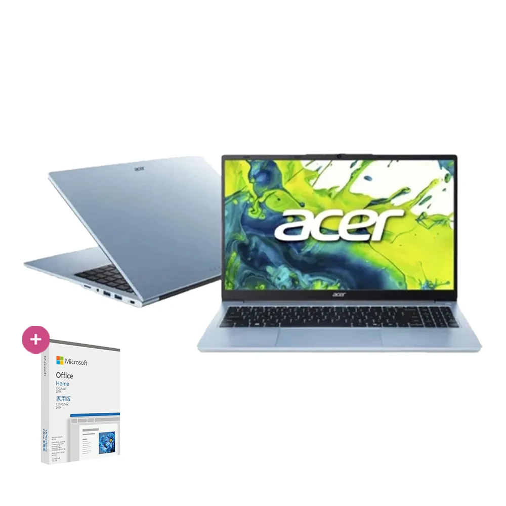 【Acer 宏碁】Office2024★15.6吋 R5輕薄效能筆電-冰川藍(Aspire Lite/AL15-49P-R3EA/R5-7430U/16G/512G)