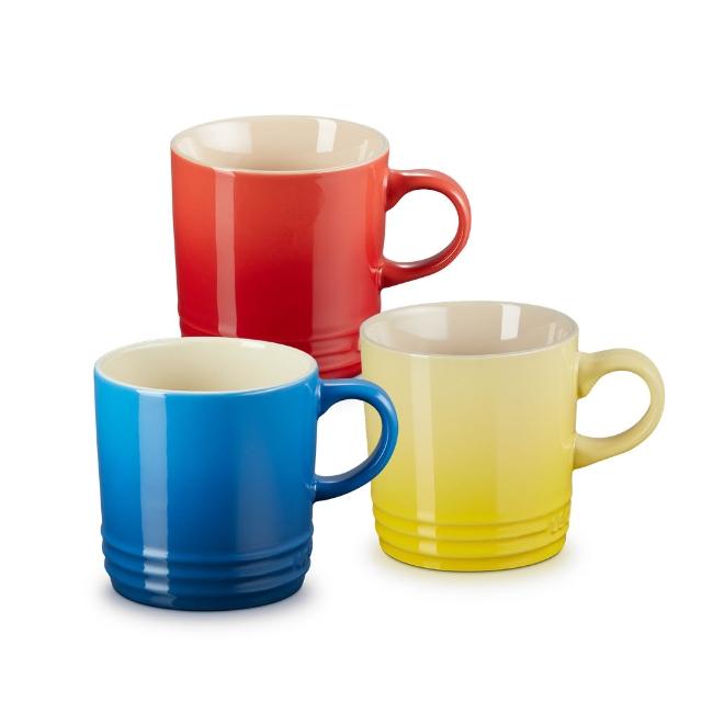 【Le Creuset】瓷器英式馬克杯350ml -3入特惠組 (3色任選 無盒)