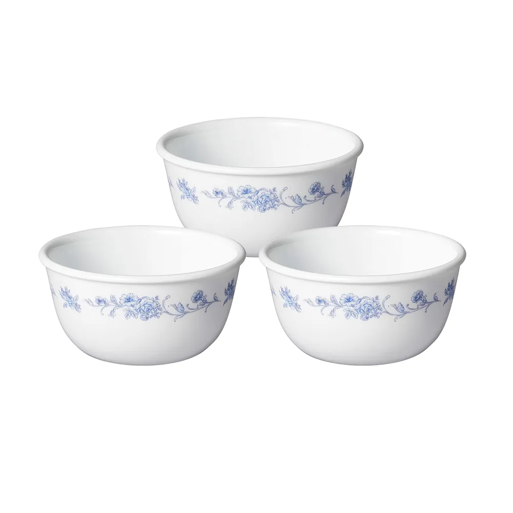 【CorelleBrands 康寧餐具】優雅淡藍3件式餐碗組(C05)