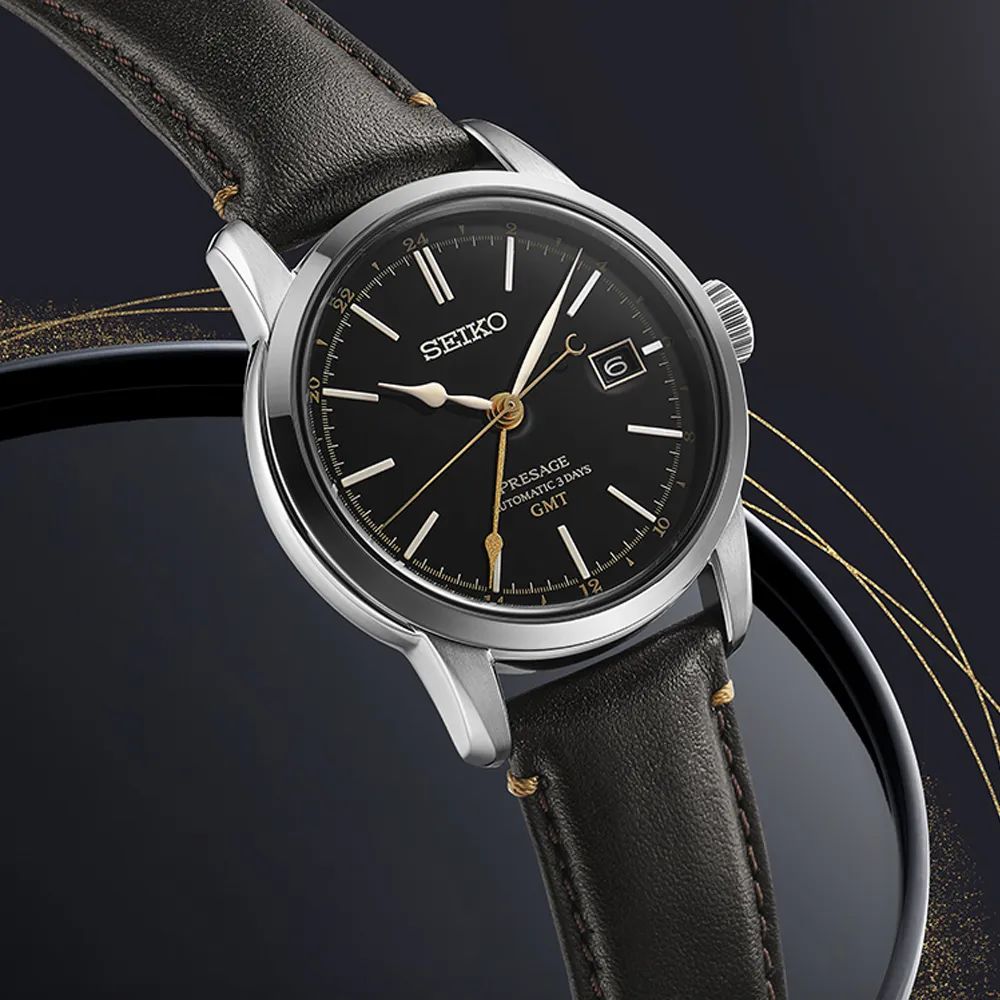 【SEIKO 精工】PRESAGE系列 漆藝錶盤 GMT機械腕錶 推薦 送禮 畢業禮物(SPB447J1/6R54-00F0C)