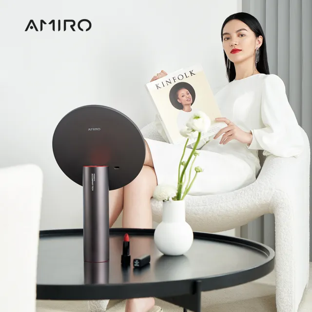 【AMIRO】全新第三代 Oath 自動感光 LED化妝鏡-黛麗黑(美妝鏡 彩妝鏡 聖誕節禮物 交換禮物)