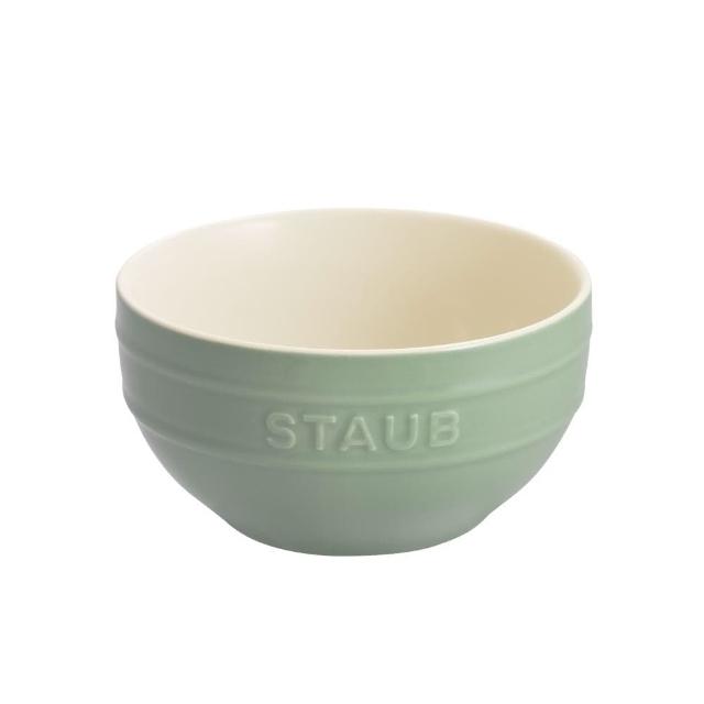 【STAUB】圓形陶瓷餐碗14cm-莫蘭迪綠(德國雙人牌集團官方直營)