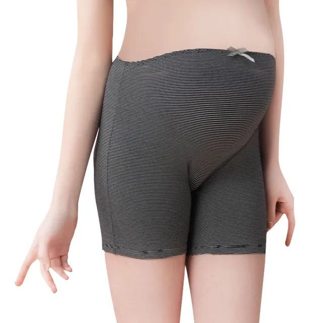 【Gennies 奇妮】哺乳內衣褲成套 咖啡紗軟鋼圈內衣 平口內褲(孕婦內衣 上開扣 孕婦內褲 條紋黑 A37B59)