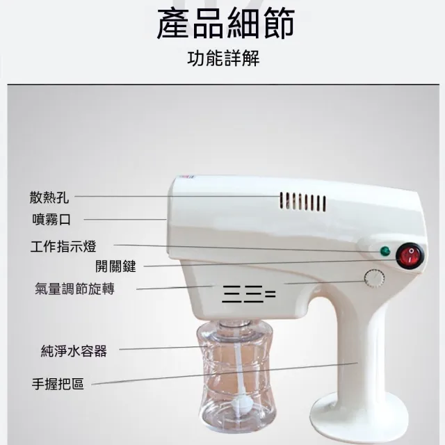【諾必行】110V 手持藍光納米焗油噴霧槍 美髮沙龍護髮儀器 頭髮燙染護理補水霧化機