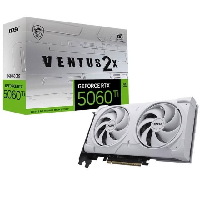 【MSI 微星】GeForce RTX 5060 Ti 8G VENTUS 2X OC WHITE PLUS 顯示卡