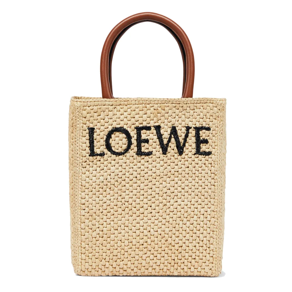 【LOEWE 羅威】Standard A5 Tote 草編 托特包 肩背包 斜背包 原色 黑色