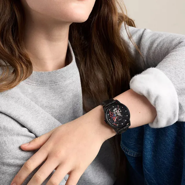 【FOSSIL】Marvel x Fossil 蜘蛛人蜘蛛感應限量機械錶 手錶-42mm 錶 生日禮 送禮(LE1247SET)