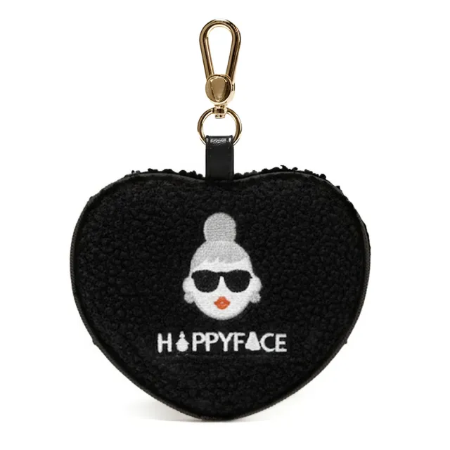 【HAPPYFACE】都會時尚愛心購物吊飾 經典黑(HB0211)