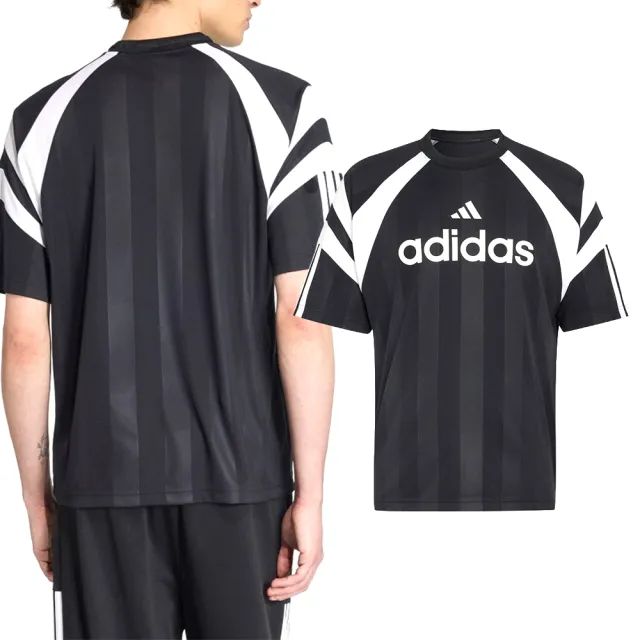 【adidas 愛迪達】M Tiro Jrsy 男款 黑色 Logo 球衣 運動 休閒 短袖 KF4728