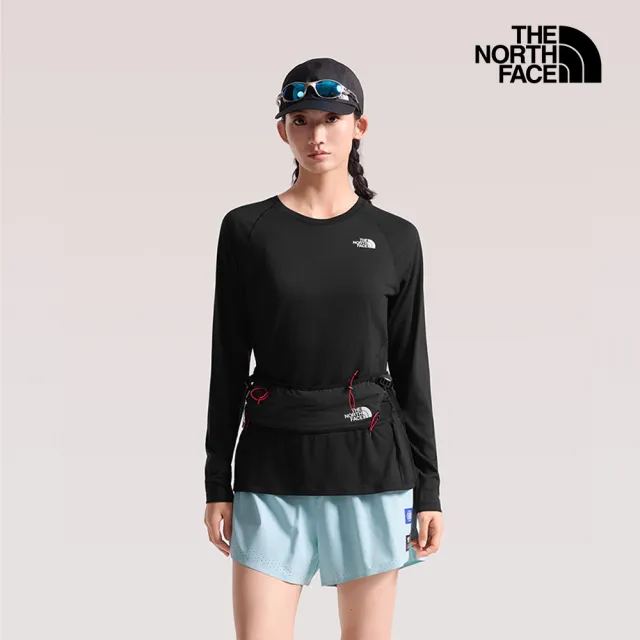 【The North Face】北面女款黑色美麗諾羊毛透氣長袖T恤｜8J2ZJK3