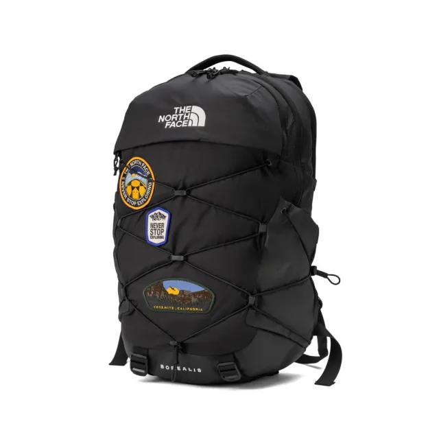 【The North Face】北面男女款黑色DWR防潑水休閒後背包|8KE70E7 筆電包/登山包