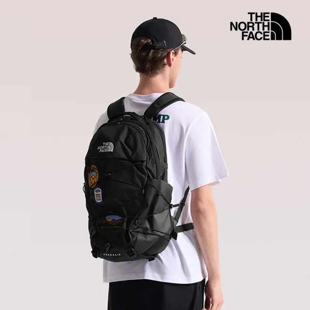 【The North Face】北面男女款黑色DWR防潑水休閒後背包|8KE70E7 筆電包/登山包