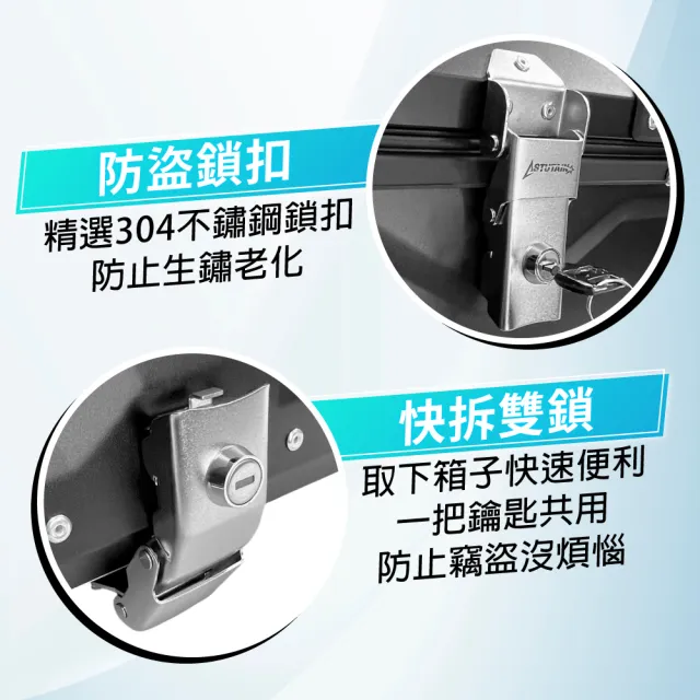 【Astutain】阿斯圖坦 45L 鋁合金XQ系列車尾箱 機車後箱 機車後備箱 機車置物箱 機車行李箱(含內襯靠背)