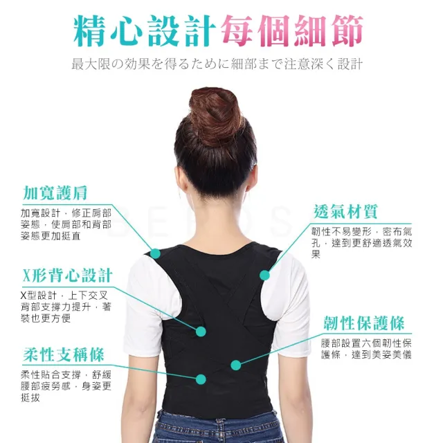 【Beroso 倍麗森】升級款美姿美儀挺胸束腹帶C00006(長輩禮物 美背 美胸集中 防駝背矯正帶 防駝背心 防駝帶)