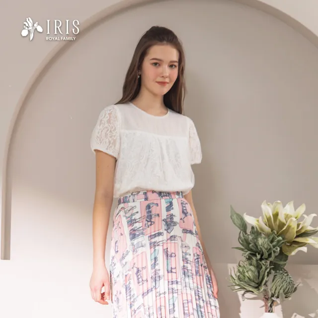 【IRIS 艾莉詩】清雅蕾絲網紗上衣-5色(52149)