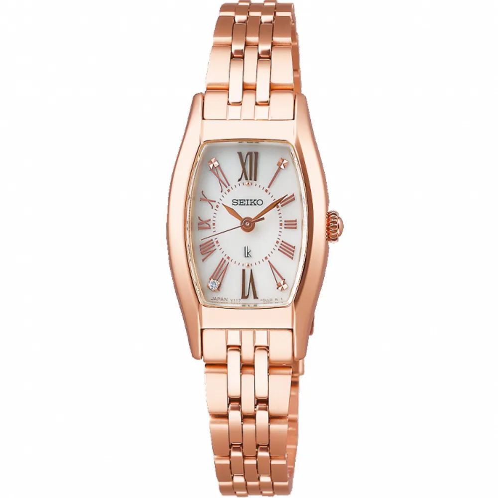 【SEIKO 精工】LUKIA Cinderella 酒桶型太陽能錶 指針錶 手錶  年終送禮 禮物(V117-0EE0P/SUP440J1)