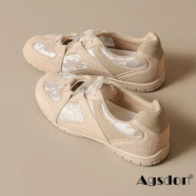【Agsdon】芭蕾風日系百搭軟底耐磨拼接瑪麗珍鞋 休閒鞋(米色 / 淺藍色 / 裸粉色)