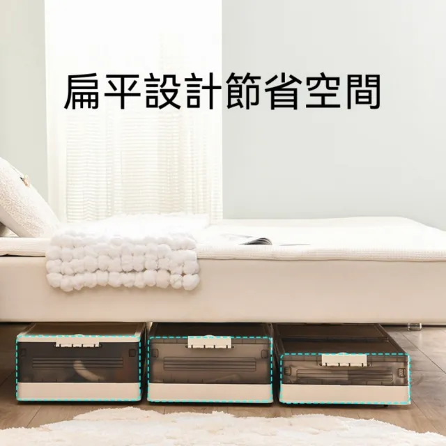匠俱 床底收納箱帶滑輪 100x51x23cm 超薄扁平整理箱 極簡風可疊加折疊雙掀蓋收納盒 置物箱